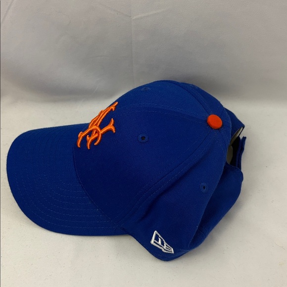 New York Mets New Era Cap Strapback Hat MLB Baseball Blue Orange - Picture 2 of 8